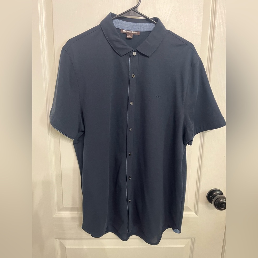Michael Kors Men's Dark Blue Casual Shirt